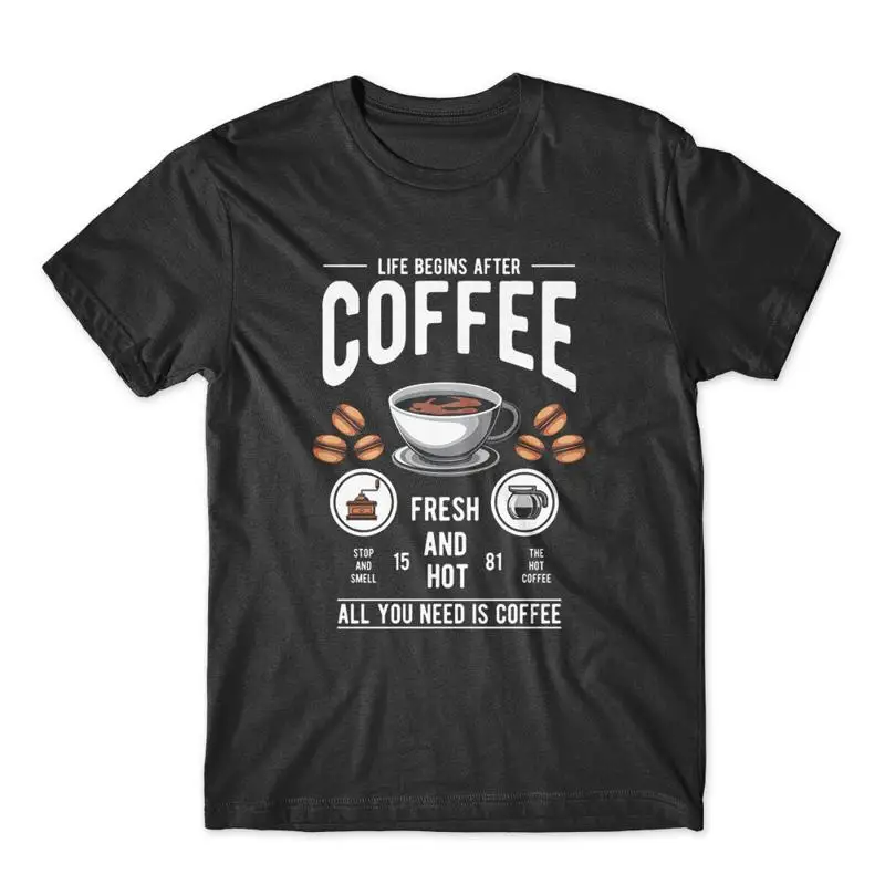 

Life Begins After Coffee T Shirt 100 Cotton Premium NEW