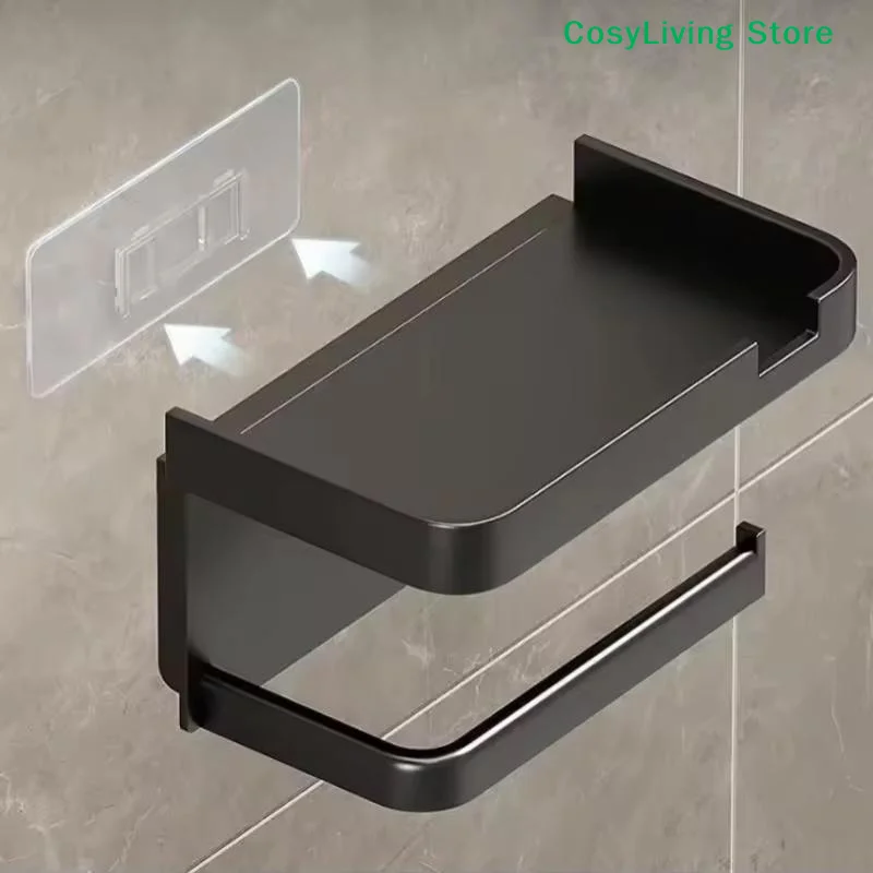 [CL]Toilet Paper Holder Plastic Storage Rack Kitchen Towel Placement Of Seasoning Bottles Bathroom Wall Roll Of Paper Storage view 3