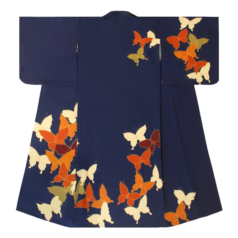 Kimono tradizionale da donna in stile giapponese stampa farfalla classica Yukata fotografia indossare abbigliamento Cosplay abito Vintage