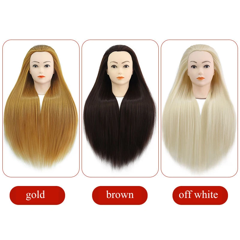 Mannequin Head with 80% Real Human Hair, Cosmetology Manikin Doll Head, Hairdressing Training Head for Hair Braiding Practice