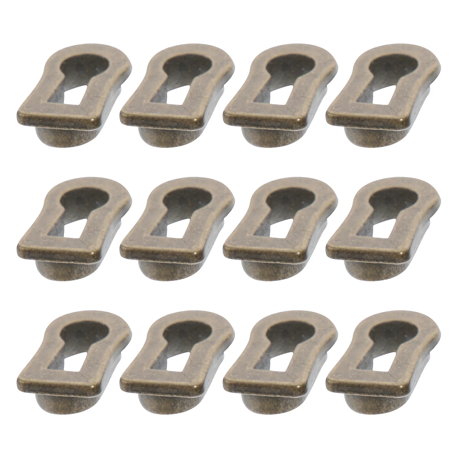 

12Pcs Zinc Alloy Oval Keyhole Escutcheon Plate Cabinet Drawer Door Cover Furniture Lock Decoration Vintage Hardware Repair