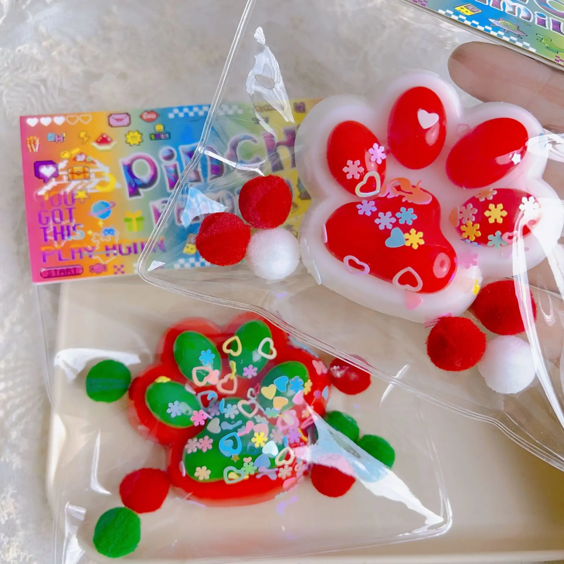 

Милые мягкие рождественские игрушки в виде кошачьей лапы, липкая игрушка для защемления, медленный отскок, декомпрессионная игрушка, рельефные игрушки для отдыха, детский подарок на день рождения