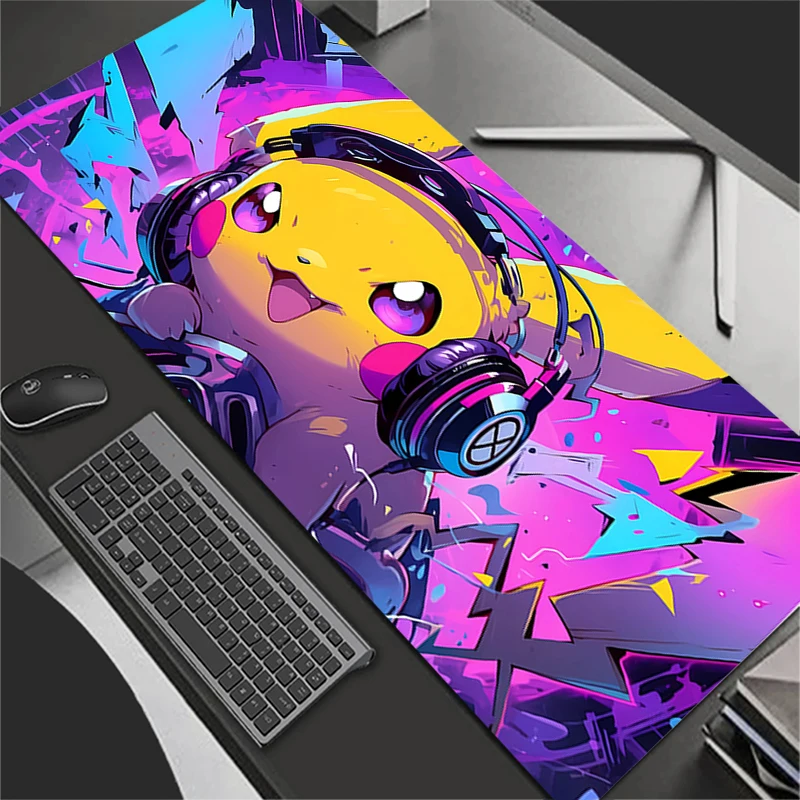 แผ่นรองเมาส์ P-Pokemons P-Pikachus สำหรับผู้เล่นเกม eSports มืออาชีพ ขอบยางล็อคความเร็ว แผ่นรองเมาส์สำหรับเล่นเกมบนโต๊ะ แผ่นรองคีย์บอร์ด