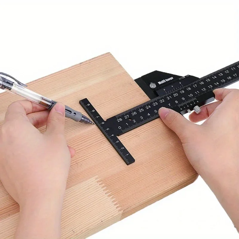 1 pièce, outil de marquage pour le travail du bois, règle de mesure en alliage d'aluminium de type T, outil de marquage et de tracé pour la menuiserie et les travaux de bricolage.