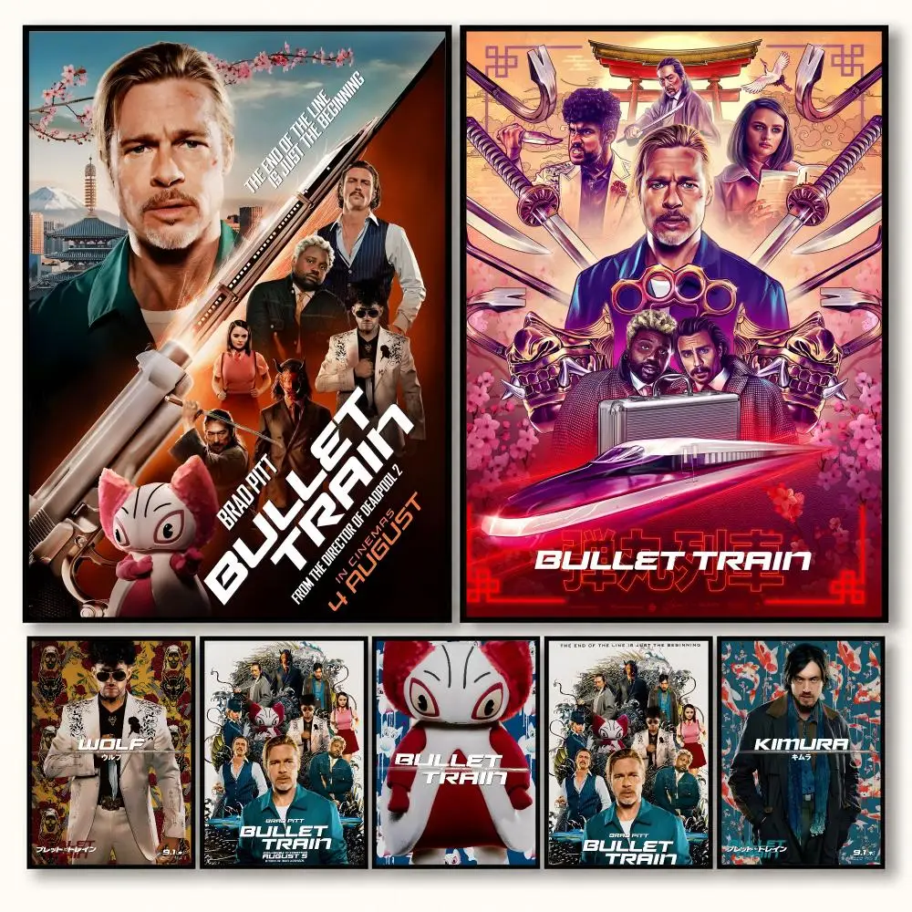 Bullet Train Action Comedy Movie High Speed Train Retro Poster Decorative art prints for the home, holiday gifts, unframed