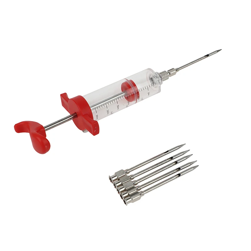 BBQ Meat Syringe Marinade Injector with Needles Turkey Syringe Sauce Injection