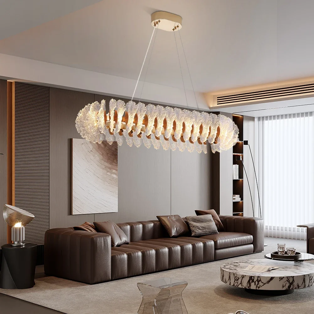 Modern LED Pendant Lighting Luxury Coral Flower Crystal Chandelier for Living Room Dining Room Bedroom Gold Hanging Lamp