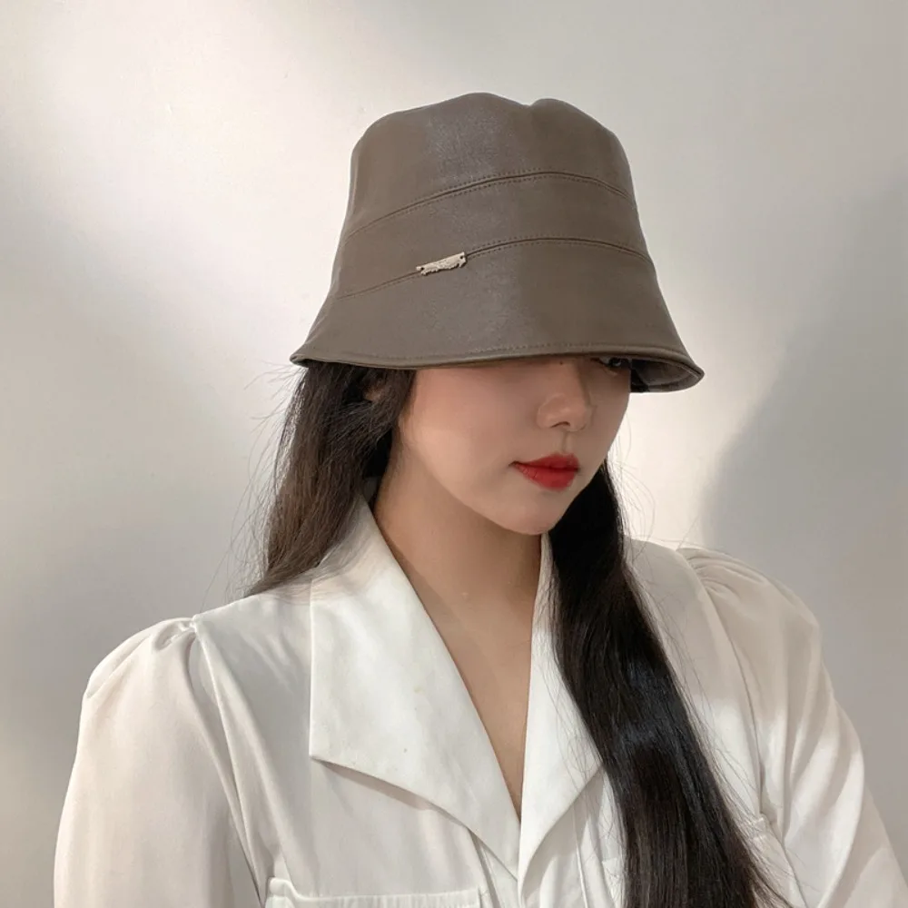 بو الجلود دلو القبعات للرجال والنساء ، عارضة الصيادين في الهواء الطلق قبعات ، خمر لون خالص ، شخصية