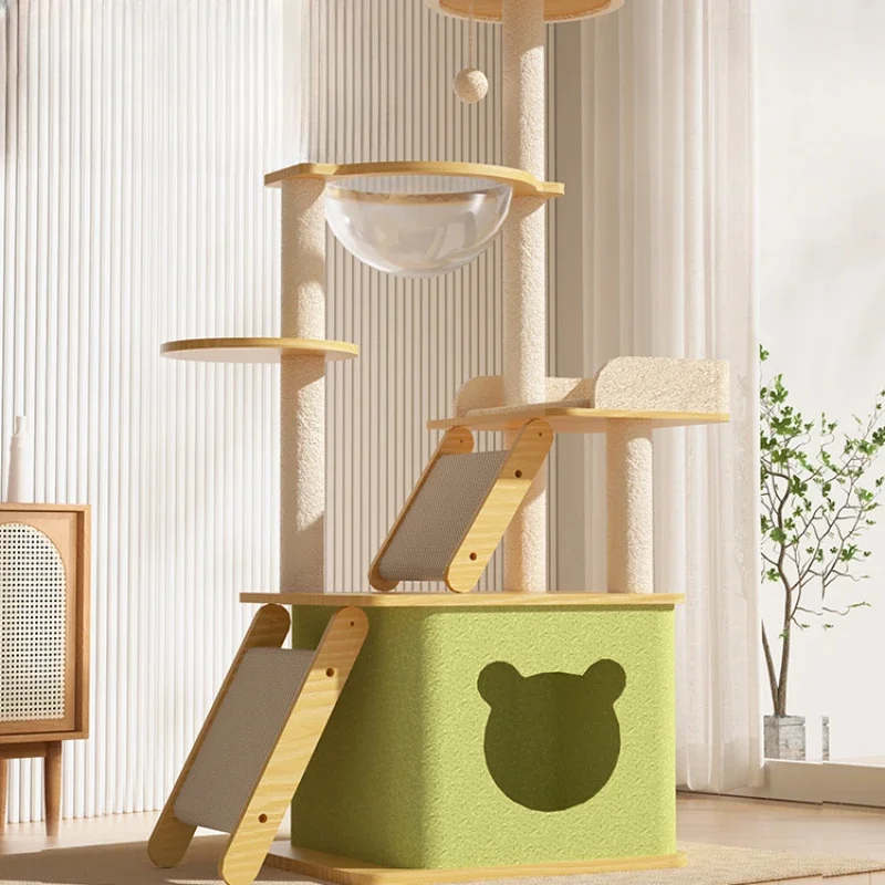 

Large Space Module Cat Climbing FrameIntegrated Tree Sisal Hemp Scratching Board Toy Feline Tower Multi-Purpose Activity Center