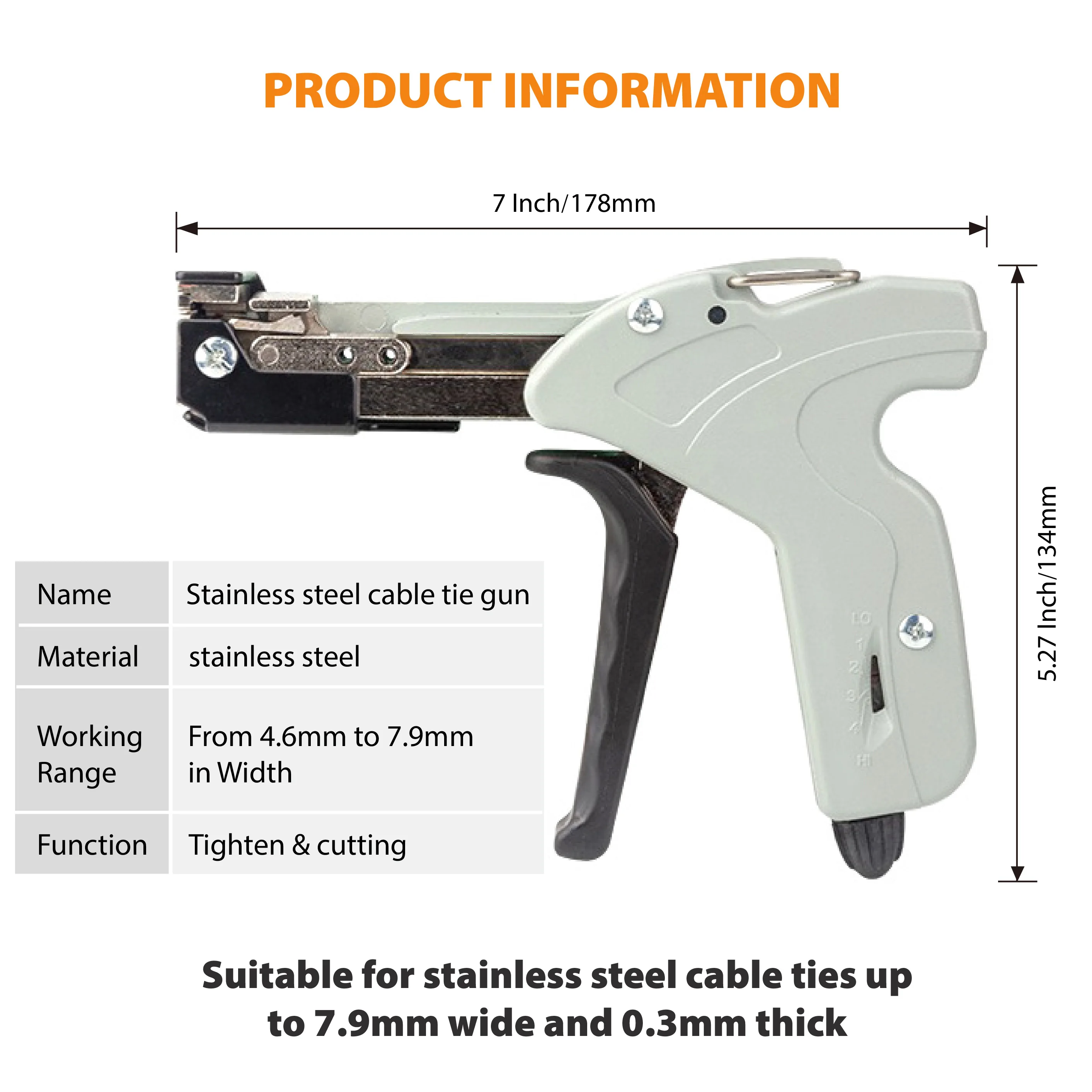 Imagem -02 - Grampos de Gravata de Ferramentas Manuais Redondas Multifunções Tensão de Cisalhamento Fechamento Automático Resistente ao Desgaste Aço Inoxidável