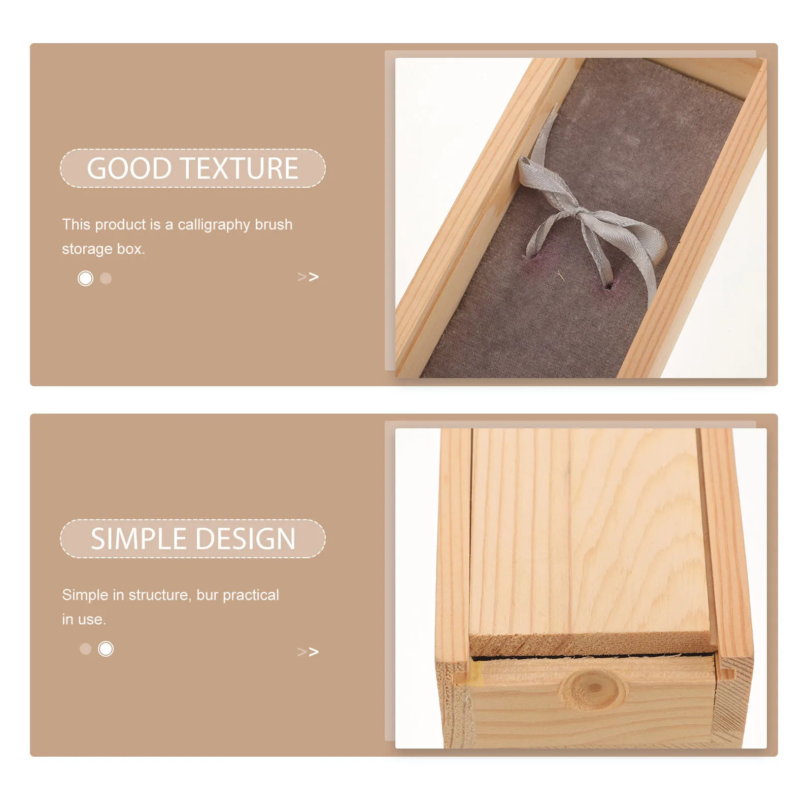 

Premium Calligraphy Brush Keepsake Box Handcrafted Wood Pen Case Neat Desktop Storage for School Or Art Studio Use