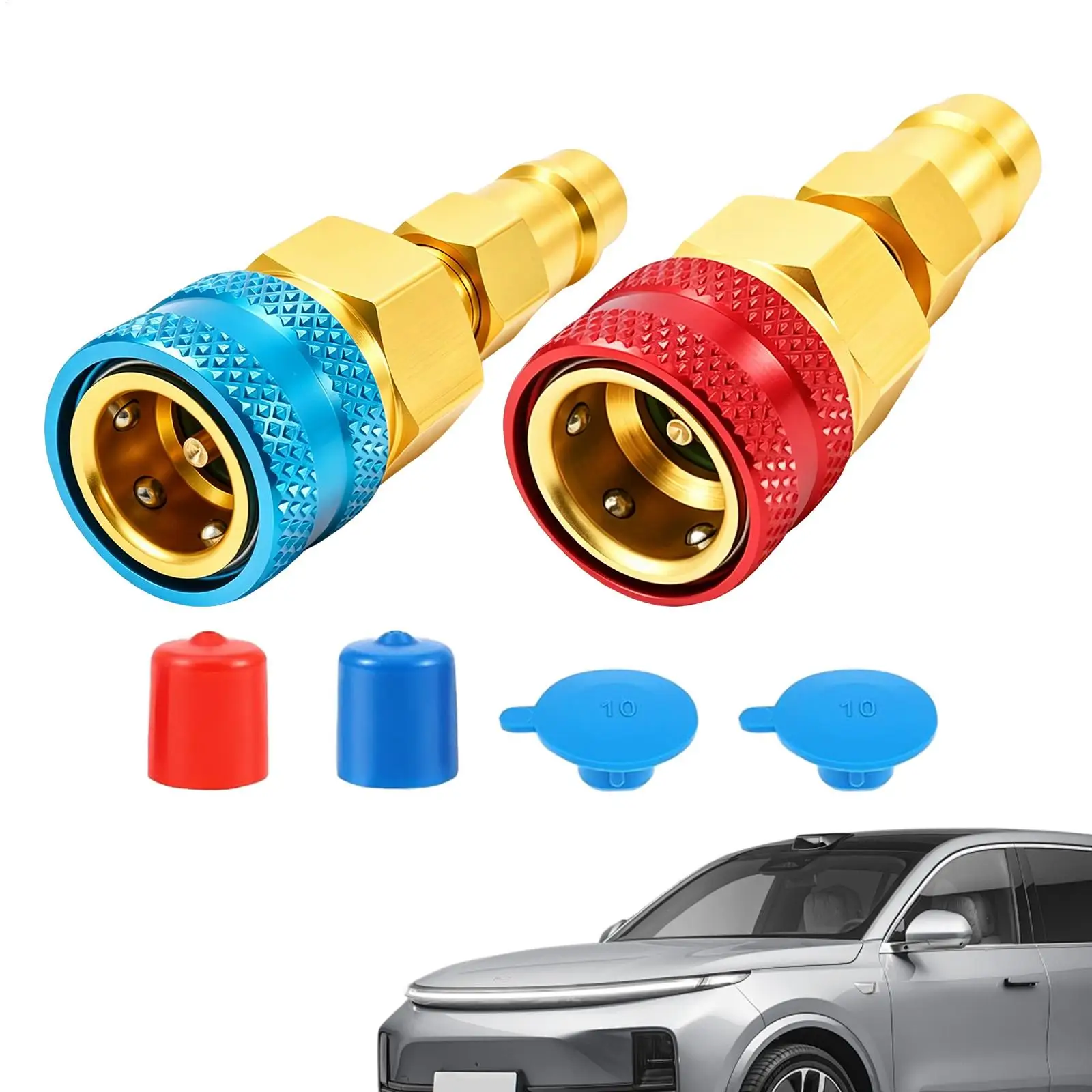 R1234yf to R134a Conversion Kit Air Conditioner Filling Valve Fittings Port Adapter Retrofits Quick Disconnect Couplers