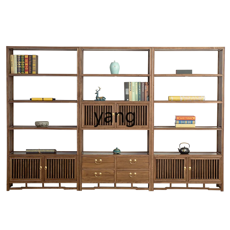 CX  black walnut elm solid wood new Chinese ancient frame entrance combination frame display display rack