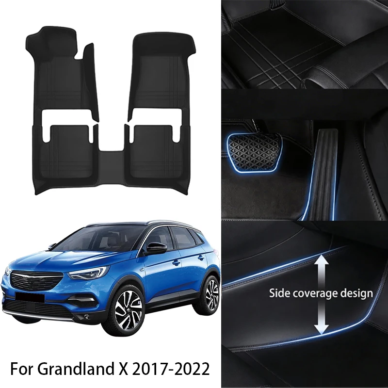 Custom Fit PU Leather Car Floor Mat For Opel For Astra 2 Doors Grandland X Insignia Sports 2007-2022 Auto Interior Accessories