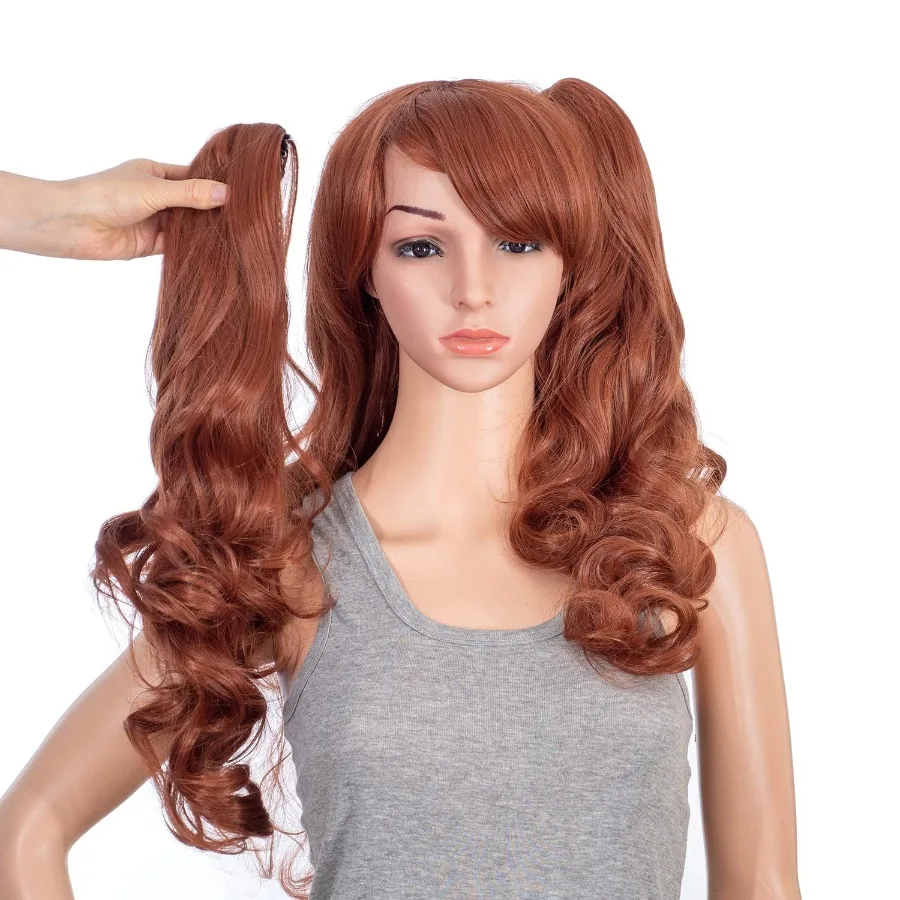 مشبك طويل مجعد ومخلب مزدوج على شعر مستعار على شكل ذيل حصان مع شعر صناعي ملون باستيل للنساء مثالي للارتداء اليومي والجزء