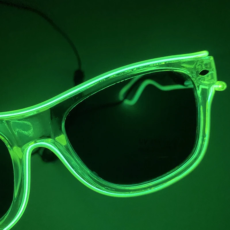 Gafas luminosas fluorescentes con luz LED, lentes para Rave, suministros para conciertos, accesorios para discotecas brillantes de neón, novedad