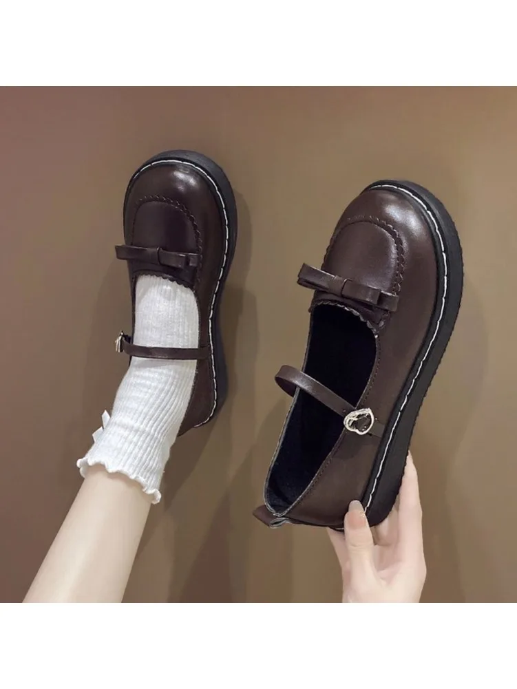 2026 Neue Frühlings-Lolita-Damen-Mary-Jane-Schuhe, schlichte, flache Schuhe mit runder Zehenpartie, Damen-Lederschuhe im schlichten Outdoor-College-Stil – Detail 27
