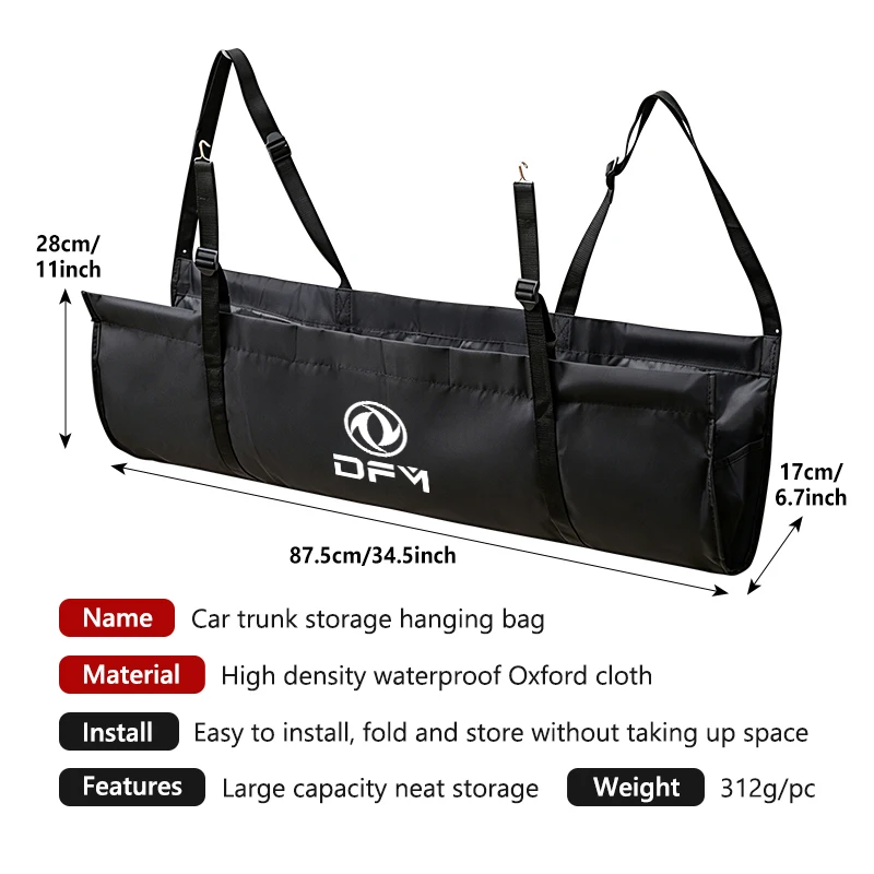 For Dongfeng Motor Versatile Oxford Cloth Car Trunk Storage Bag Rear Seat Back Hanging Vehicle Organizer Box DFM Aeolus G59 MAX - view 5
