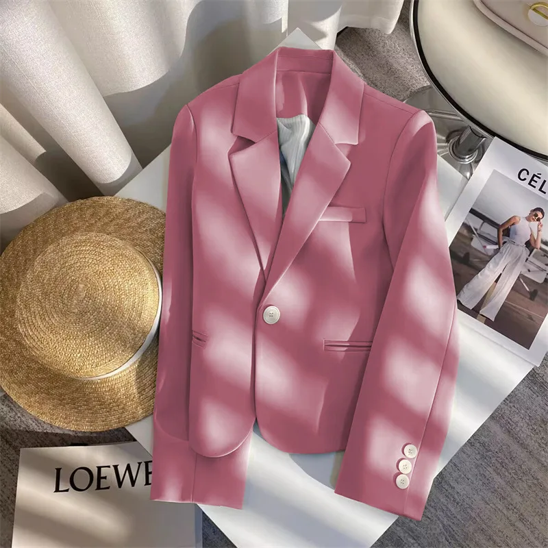 Office Lady Blazer per donna 2026 Moda manica lunga Blazer con bottone singolo Cappotti Top femminile Giacche Capispalla