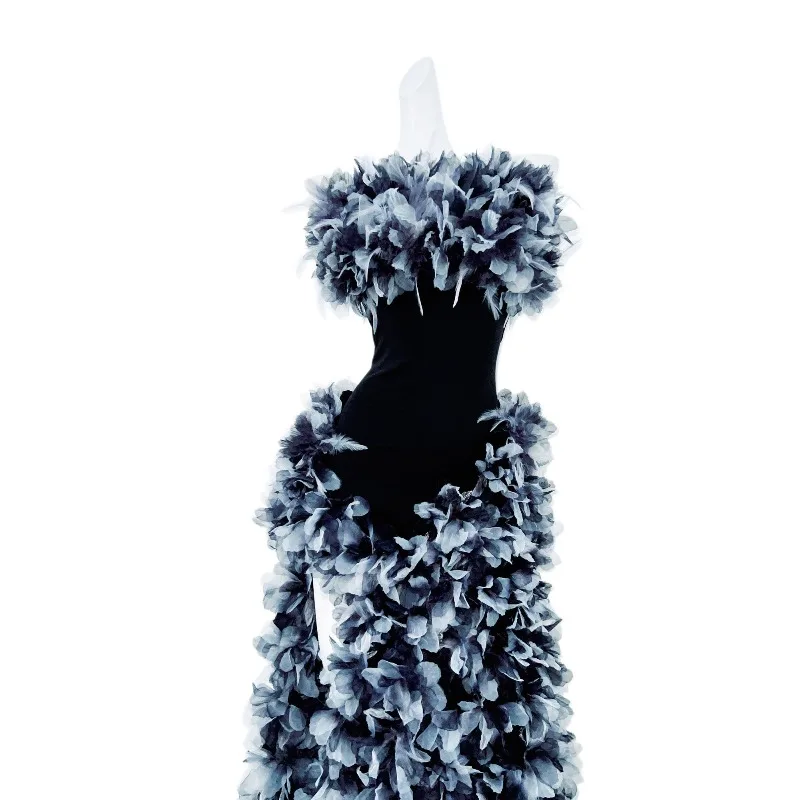 Lightweight Fluffy Feather Shawl Elegant Slimming Women Wrap Cape Autumn Winter Fashion Outerwear Party Evening Dress Matching