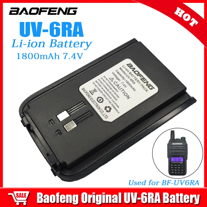 

BAOFENG Walkie Talkie UV-6RA Li-ion Battery 1800mAh 7.4V Extra Battery for Two Way Radios BF-UV6RA Portable Radio 100% Original