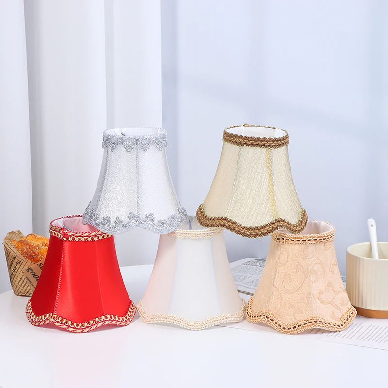 Nordic Style Retro Candle Chandelier Cloth Lampshade Simple Home Decorative Lamp Cover