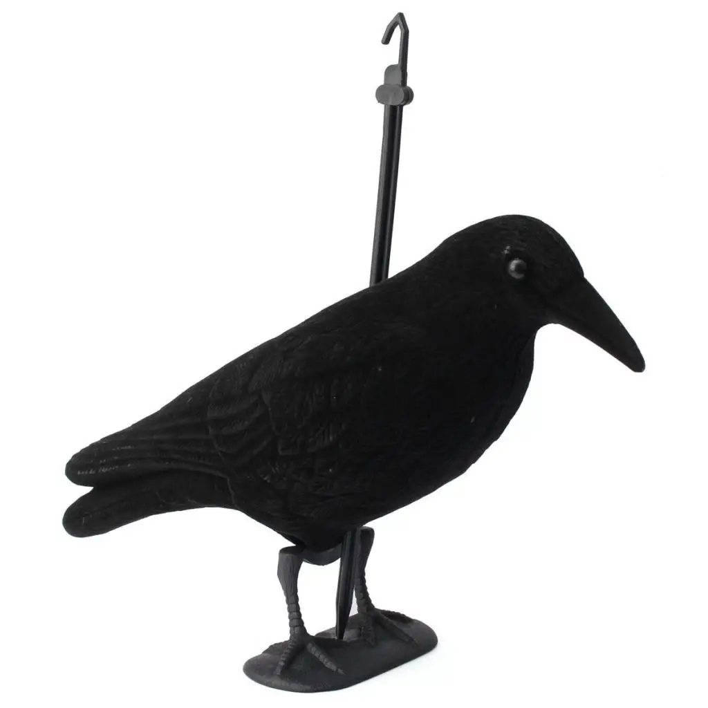 

Halloween Black Crow Decoy Hunting Accessory Plastic Bird Replica for Garden Bird Traps