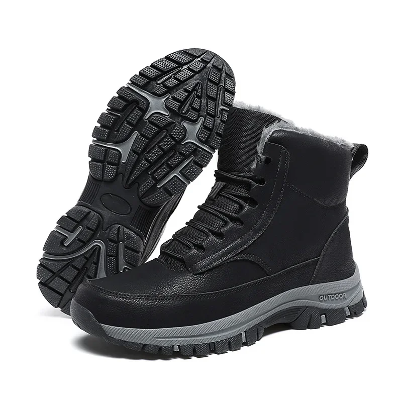 

Winter Men's Boots Plush Warm Snow Boots Outdoor High Top Work Boots for Men Non Slip Platform Hiking Boot Big Size48 Botas2024