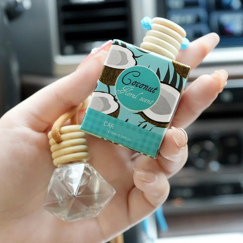 Auto Aromatherapy Fragrance Pendent Bottle Perfume Diffuser Automotive Decoration Car Hanging Glass Bottle Empty Perfume