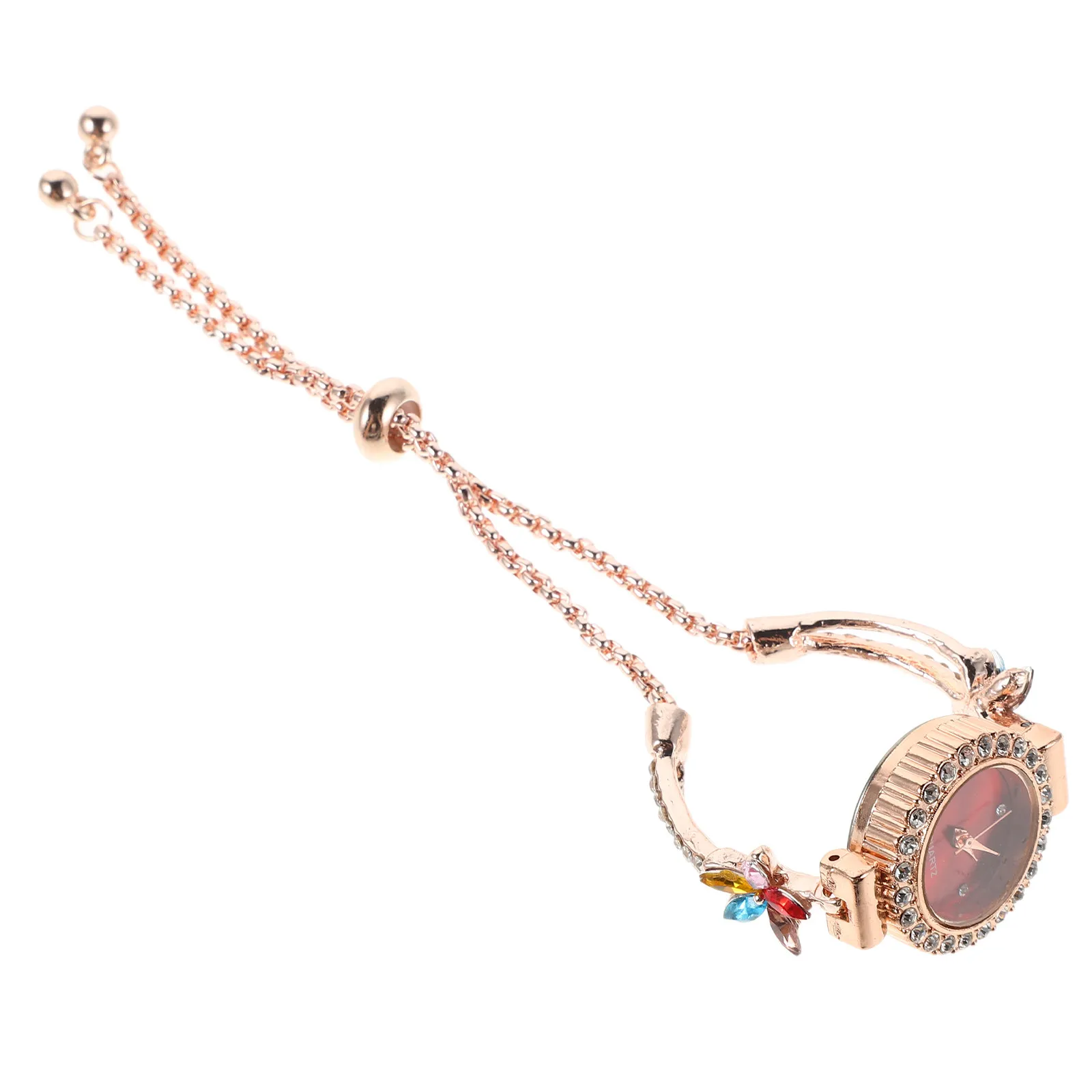 Women's Crystal Floral Bracelet Watch Quartz Fashion Dress Watch Elegant Lightweight Daily Wear Present for Her Mother Wife