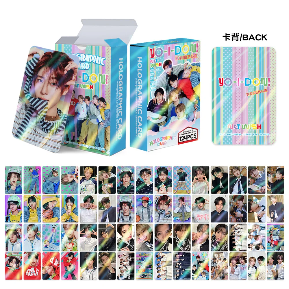 124pcs/set WISH YO-I-DON BOY MEETS GIRL lomo Star Photocards Stickers Photo Lomo Cards Fans Collection Printed Cards