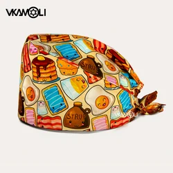Wholesale multi-color cute printed surgical caps scrub hat print medical nursing caps for sale women hats and mens scrubs cap