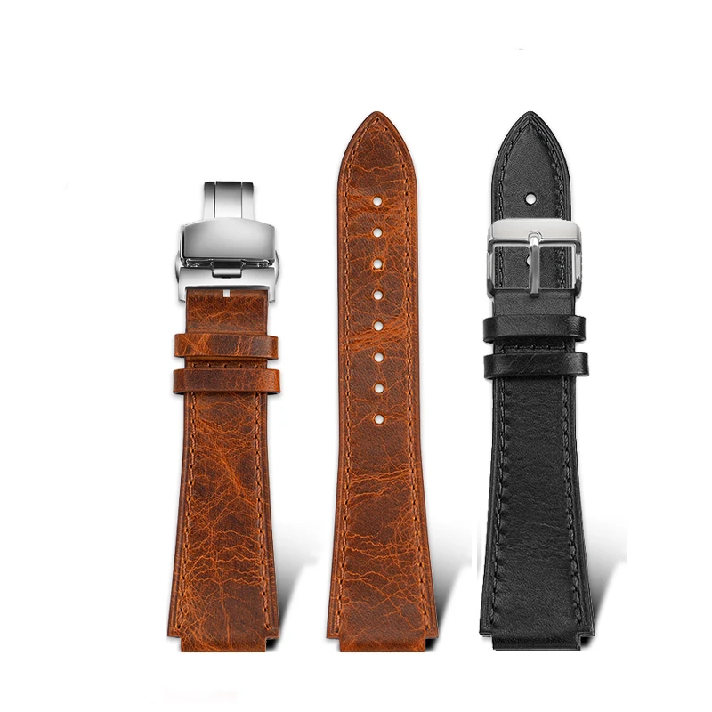 Pulseira de relógio de couro retrô para casio AE-1200/1300 a158w/we 593 a159w F-91W a168/169 pulseira vintage masculina de couro 18mm