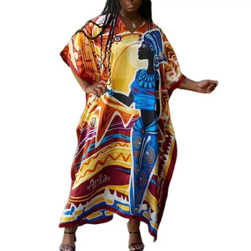 Hip hop kaftan african dresses clothes for women dashiki robe africaine fashion kanga caftan africa clothing 2023