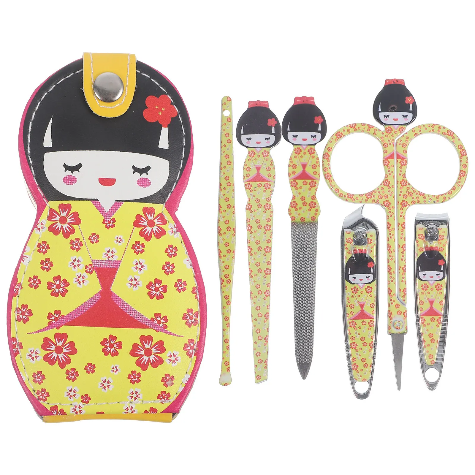 

1Set Professional Manicure Tool Set Includes Nail Scissors Clippers Pedicure Care Tools Personal Grooming Kit 6 Piece Compact