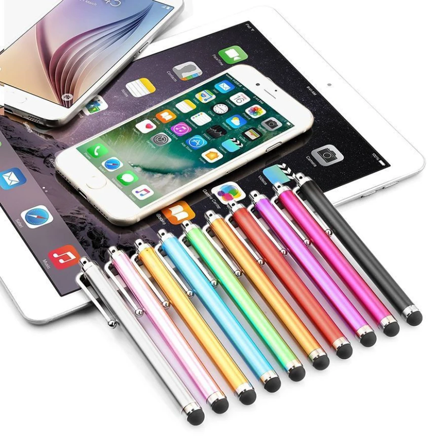 Caneta de metal para tela sensível ao toque, caneta universal para ipad, iphone, samsung galaxy s8, tablet, pc, telefone inteligente, 9.0, 100pcs