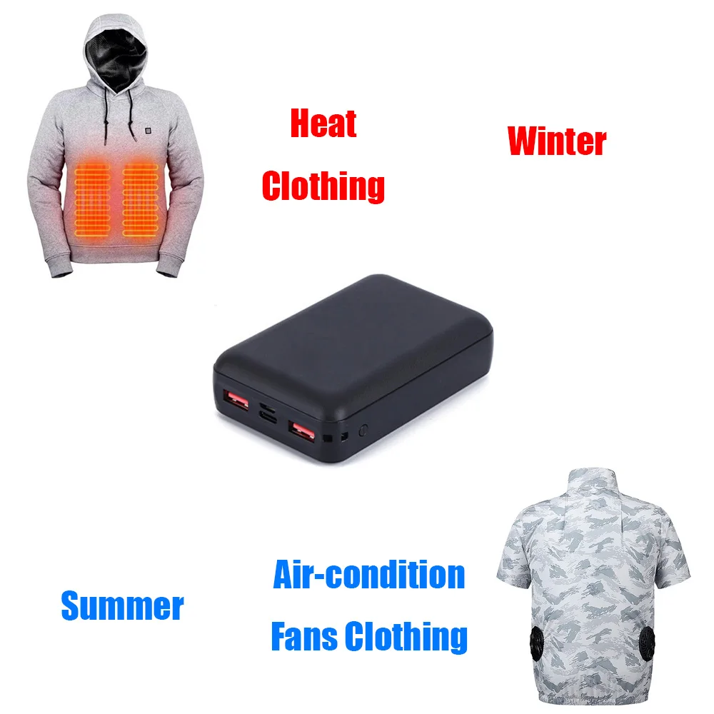 Portable Power Bank, 12V, 20000mAh, Fast Charging for Fan Vest, Cooling Vest, Summer Air-Condition Clothing