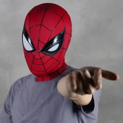PS4 Spider-Man Mask with Detachable Eyes Game Restoration 1:1 Handmade Halloween Cosplay Spiderman Mask for Adult Gift