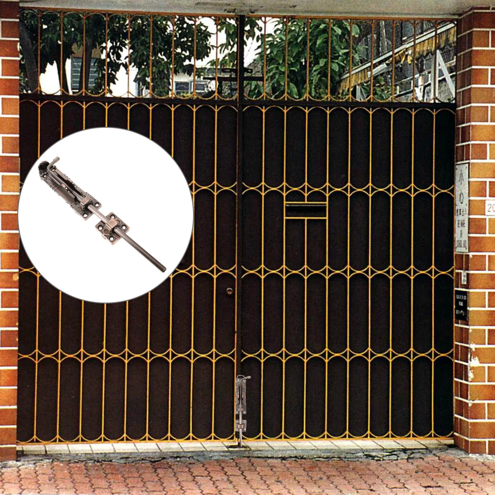 ساحة بوابة الطابق الترباس سبائك الزنك مزلاج أمان الباب لا الحفر تركيب للحمام المطبخ خزانة خزانة قفل مزلاج #1