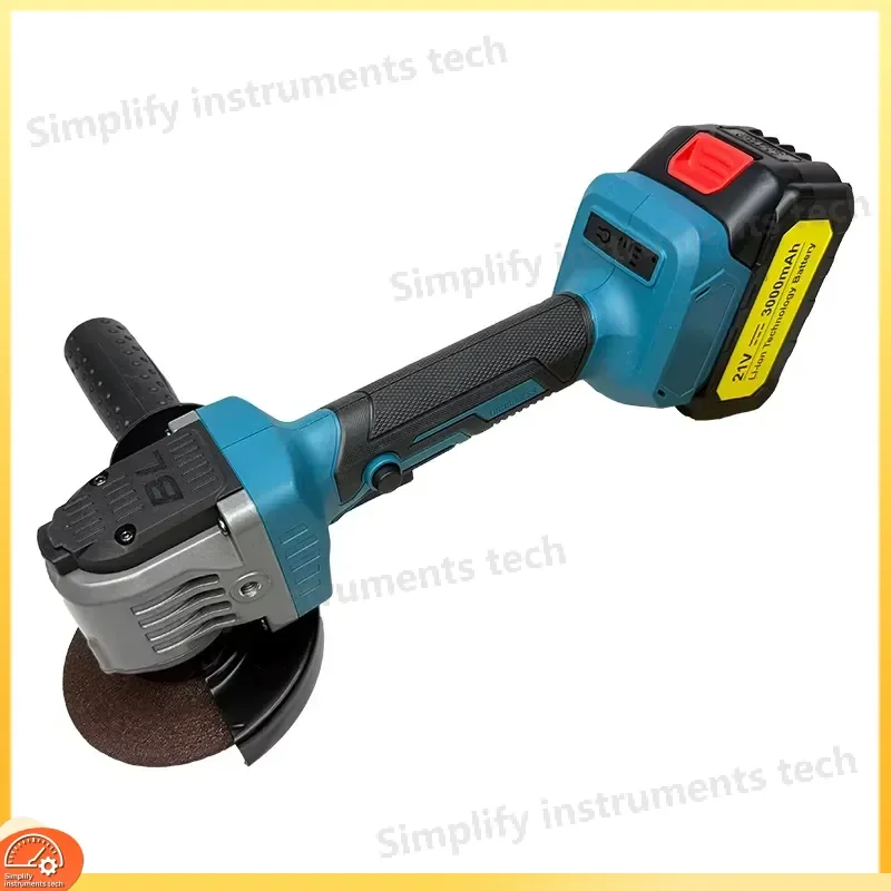 21V Brushless Angle Grinder 100mm 115mm Cordless Rechargeable Lithium Battery Angle Grinder Handheld Grinder Multifunctional