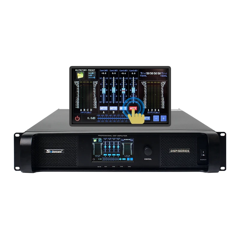 DSP20000Q 2200W Amplificador de subwoofer comercial de 4 canais AES FIR 2U Amplificador de caixa em rack