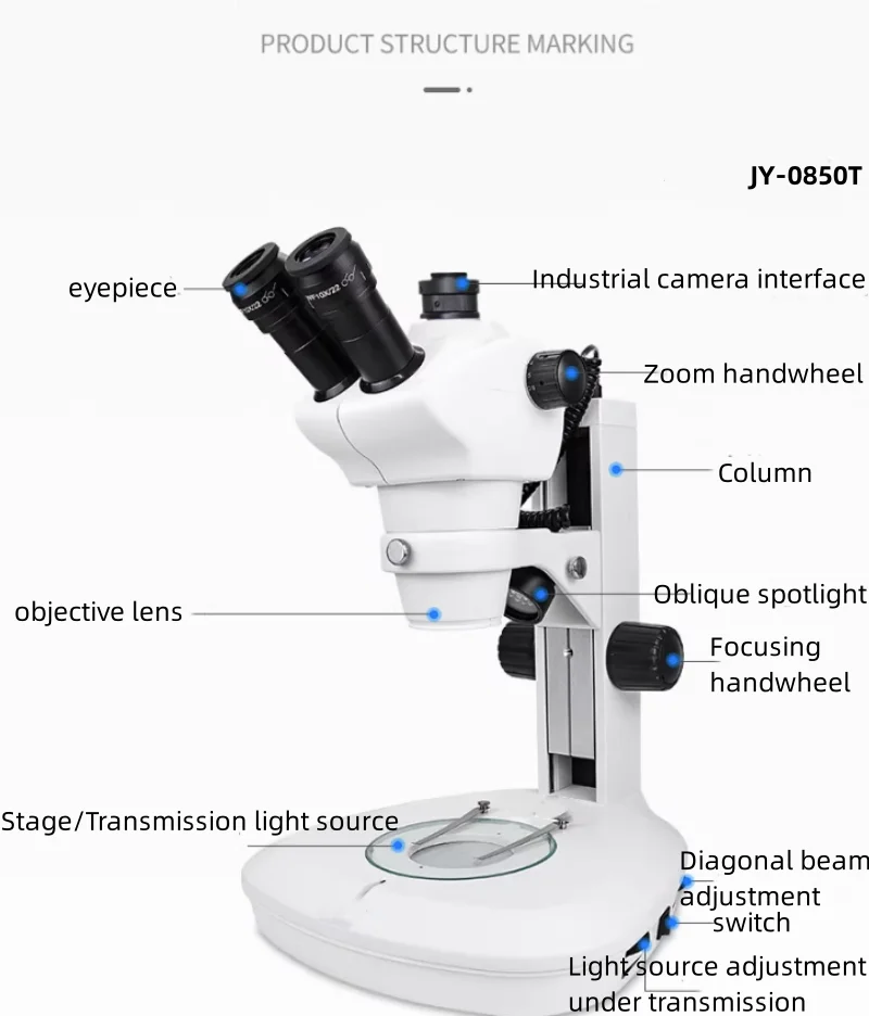 Continuous zoom stereoscopic microscope three eye microscope