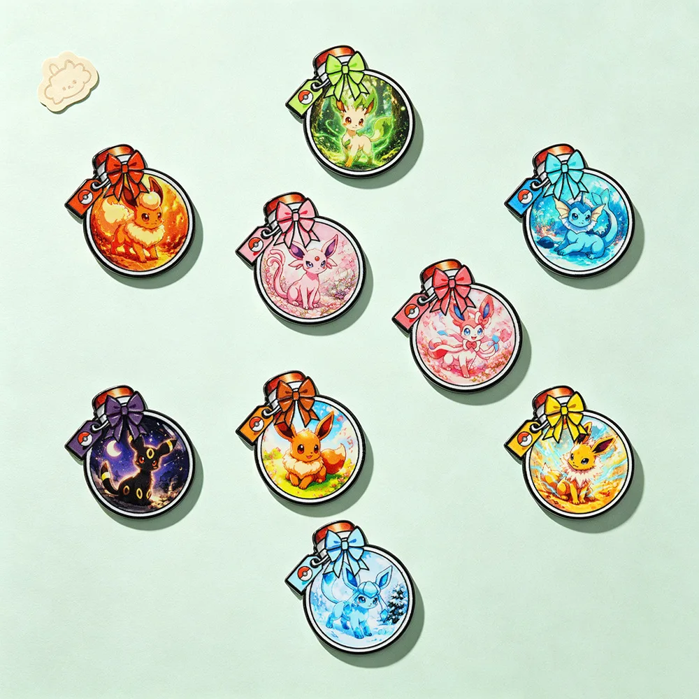 9Pcs Cute Eevee Umbreon Fox Bottle Enamel Pin Anime Elf Sylveon Metal Brooch Lapel Badge For Clothes Collect Decor Jewelry Gift view 4