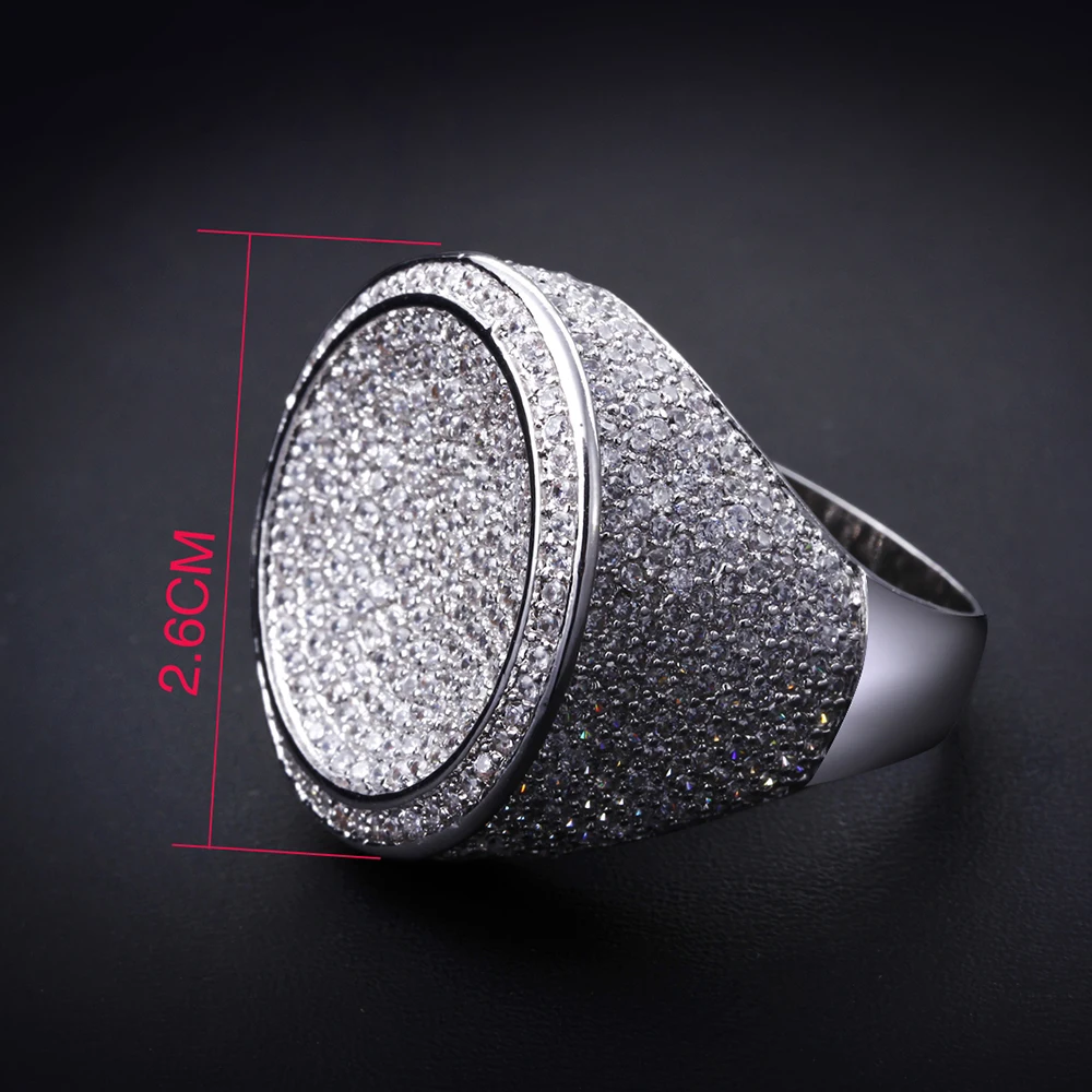 Big Discount Ring Pave Full Shiny White Cubic Zircon White Trendy Beautiful Jewelry For Women