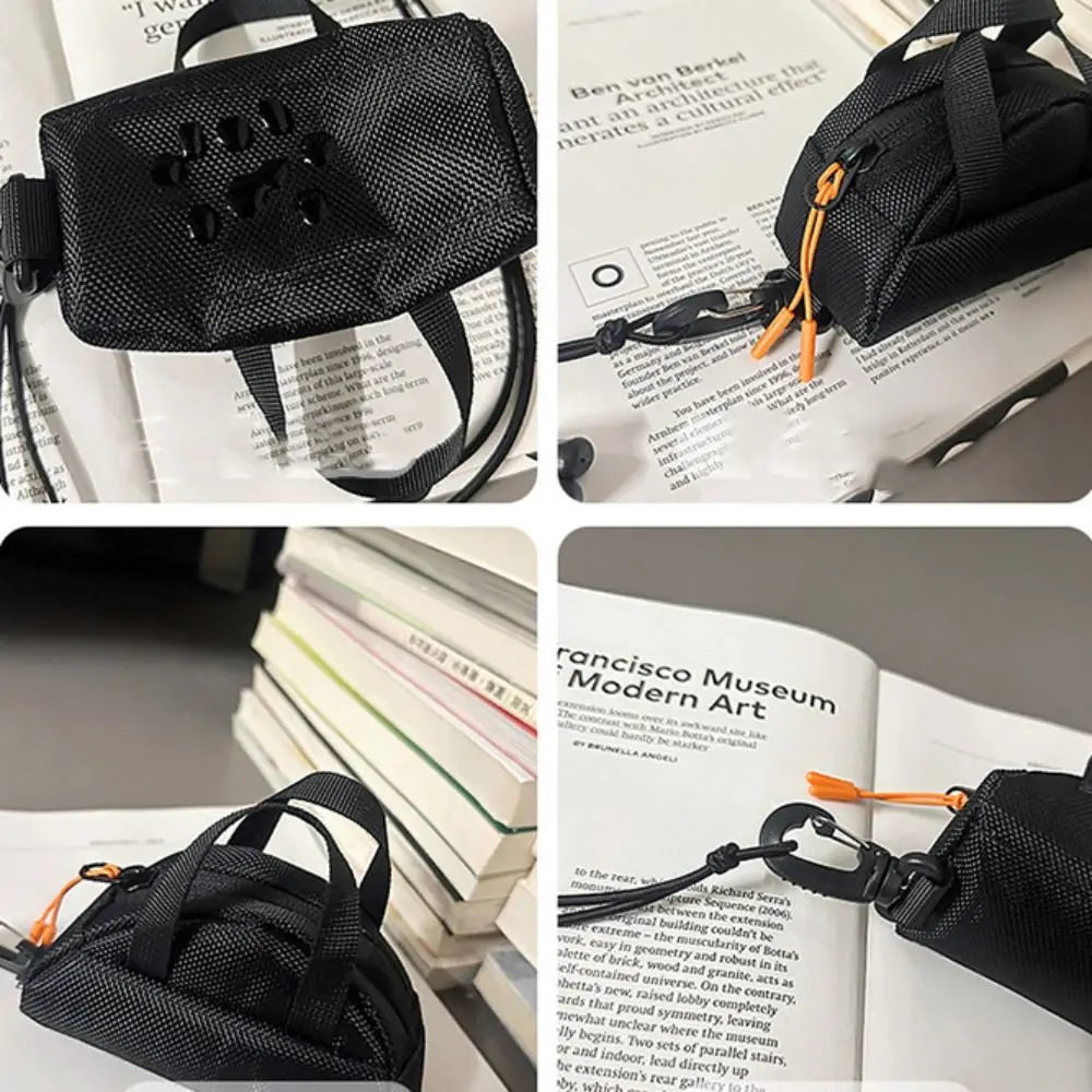 Bolso cruzado pequeño de tela Oxford de gran capacidad, bolso colgante de nailon Harajuku para el cuello, monedero impermeable para hombre, bolso diario