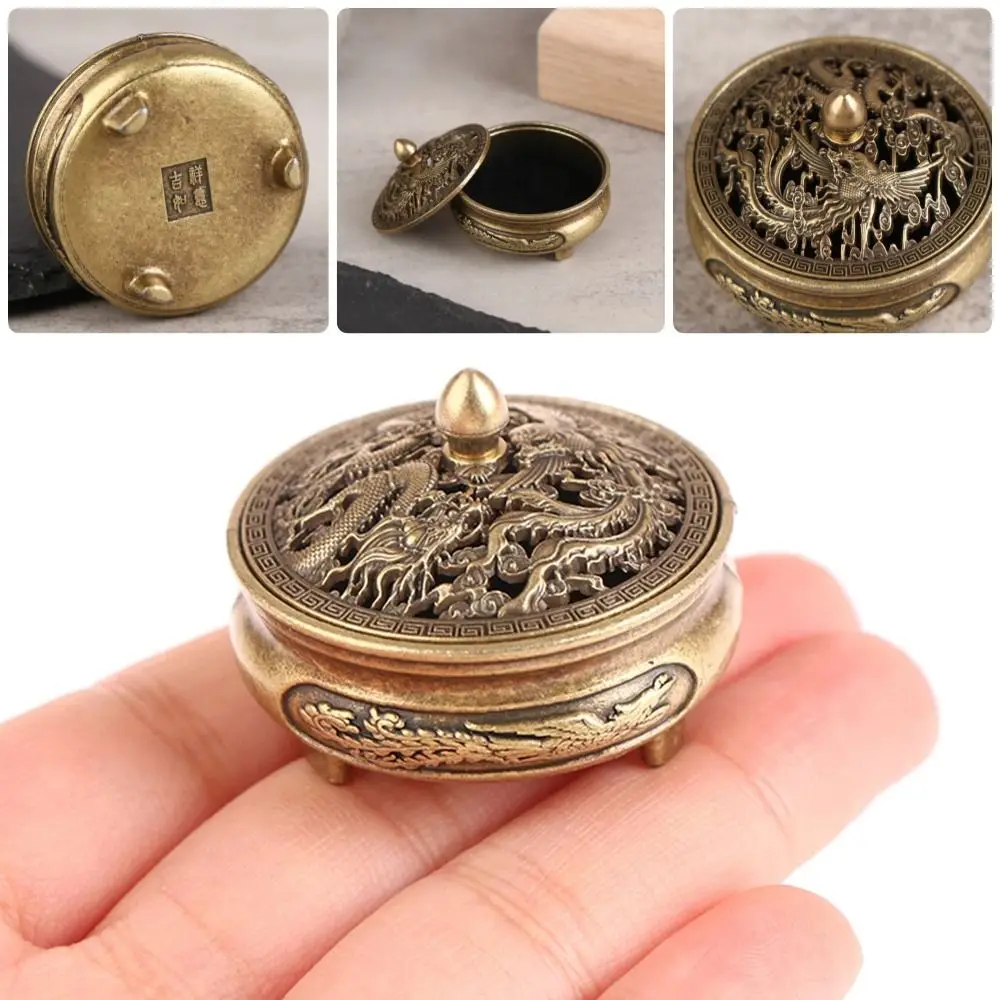 Unique Hollow Lotus Stove Durable Incense Stick Burner Three Legged Copper Furnace Mini Lotus Seed Aromatherapy Stove
