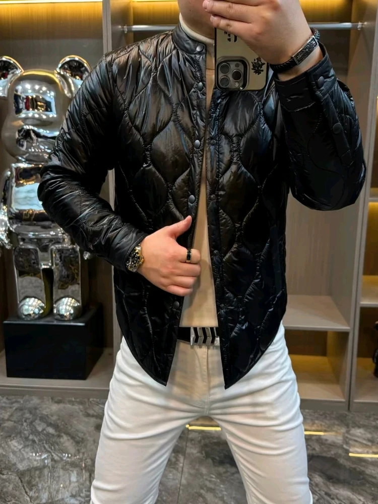 

High Quali Men's Casual Faion Jaet Autumn Winter New Arrival National Trend Sle Warm Stand Fit Long Sve Coat