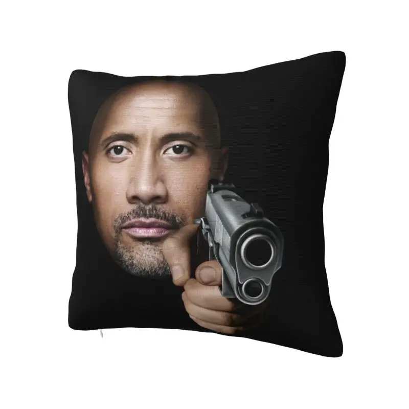 Dwayne The Rock Johnson Meme Throw Pillow Case 45*45cm Sofa Cushion Cover Square Polyester Pillowcase Double-sided Printing