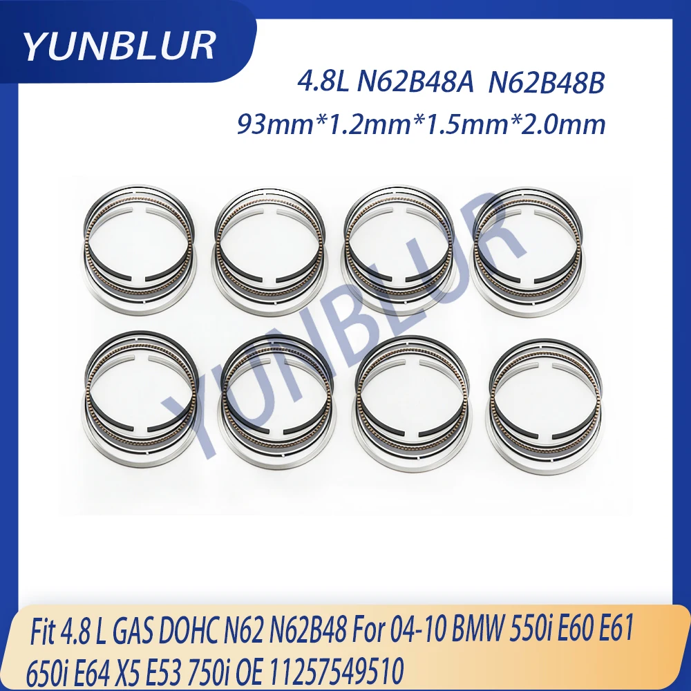 

STD Engine Parts Piston Rings Set Fit 4.8 L GAS DOHC N62 N62B48 For 04-10 BMW 550i E60 E61 650i E64 X5 E53 750i OE 11257549510