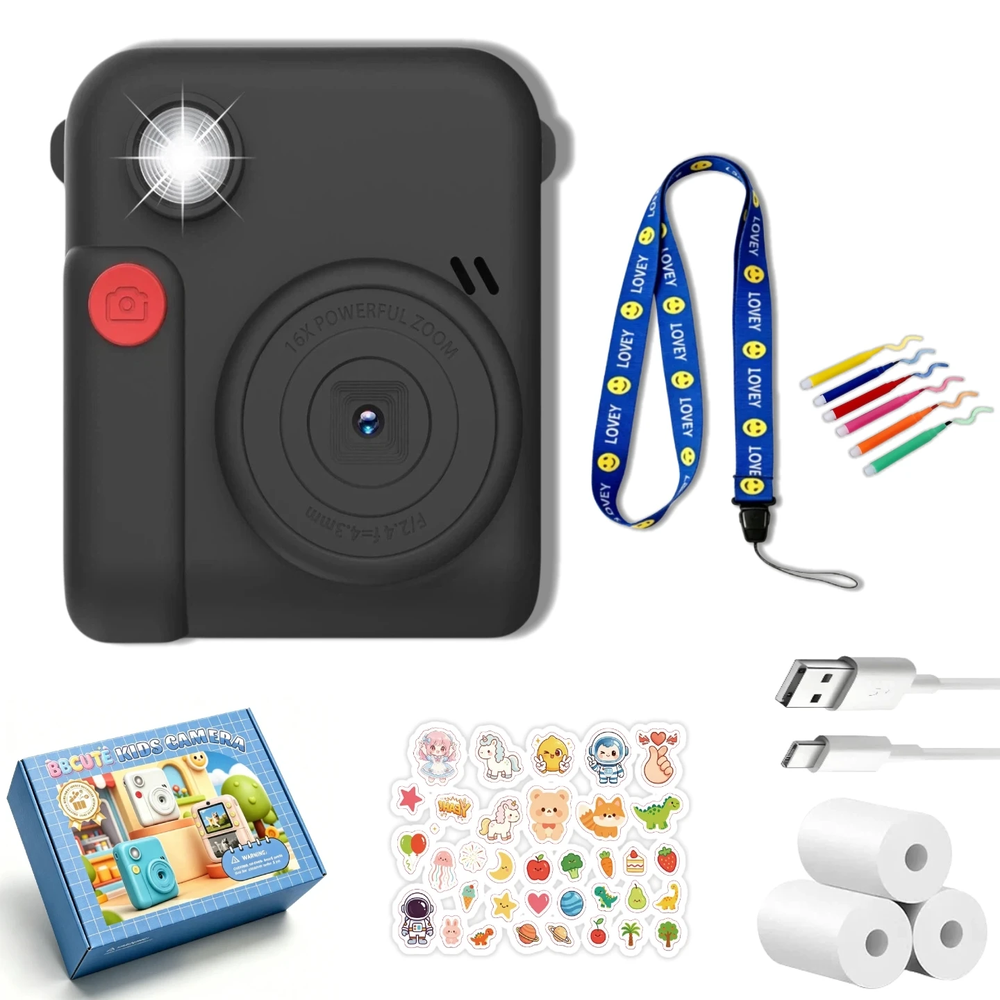 Mini Digital Instant Camera Portable for Photography Print Photo 1080P HD With Video Recorder Mini Thermal Printer Birthday Gift